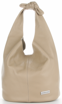 Vittoria Gotti Made in Italy Modny Shopper XL z Kosmetyczką Uniwersalna Torba Skórzana na co dzień Ziemista