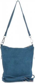 Uniwersalne Torebki Listonoszki Skórzane firmy Genuine Leather Jeansowa