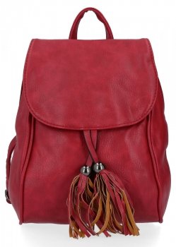 Modny Plecaczek Damski Boho firmy Hernan HB0311 Czerwony