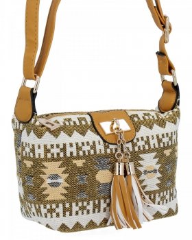 Modna Torebka Listonoszka w Stylu Boho firmy Herisson 234F1214 Żółta