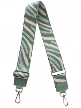 Modny Pasek Do Torebki Zebra P002 Jasno Zielony/Beżowy