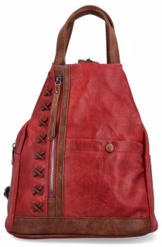 Stylowy Plecaczek Damski firmy Herisson 15-2B315 Ciemno Czerwony