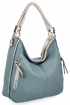 Uniwersalna Torebka Damska XL Na Co Dzień firmy Hernan HB0379 Błękitna/Beżowa