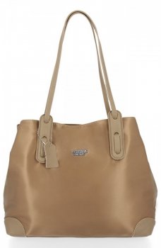 Uniwersalna Torebka Damska Herisson Shopper Bag Ciemno Beżowa