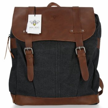 BEE BAG Uniwersalny Plecak Damski Oldschool Czarny