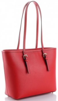 Klasyczne Torebki Skórzane Genuine Leather Czerwona