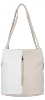Torebka Damska Vintage z Funkcją Plecaka firmy Hernan HB0212 Biała/Beżowa
