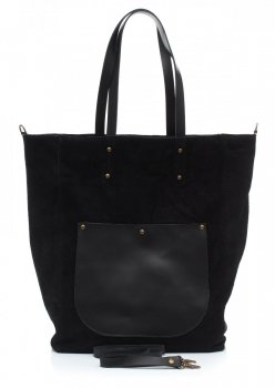 Uniwersalna Torebka skórzana Genuine Leather czarna