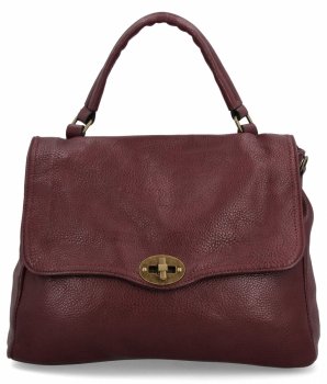 Torebka Damska w Stylu Vintage firmy Hernan HB0129 Ciemno Bordowa