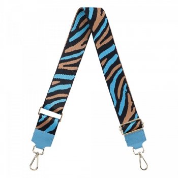 Modny Pasek Do Torebki Zebra P002 Błękitny