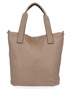 Duża Torebka Damska Shopper Bag XXL firmy Hernan HB0363 Ciemno Beżowa