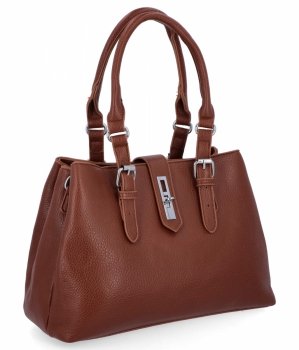 Elegacka Torebka Damska 3 Komory firmy Herisson 22R527 Brązowa