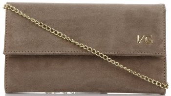 Firmowe Kopertówki Skórzane Vittoria Gotti Eleganckie Listonoszki na łańcuszku Made in Italy Ziemista