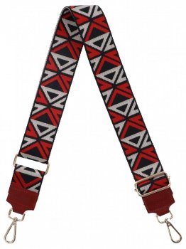 Modny Pasek Do Torebki Geometric PA005 Bordowy