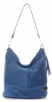 Torebka Skórzana Vittoria Gotti Made in Italy Niebieska - Jeans
