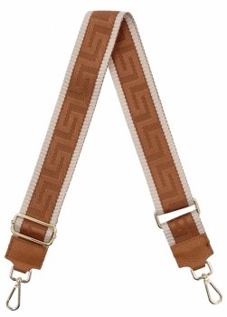 Modny Pasek Do Torebki Geometric PA005 Rudy/Beżowy