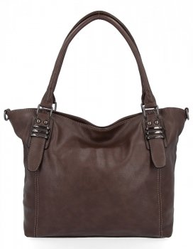 Torebka Damska Shopper Bag XL firmy Hernan HB0397 Czekoladowa