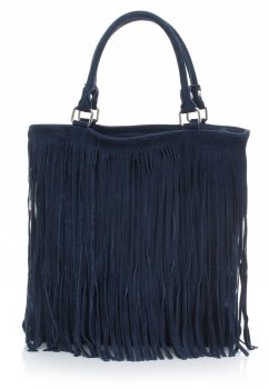 Modna Torebka Skórzana w Frędzle Jeans