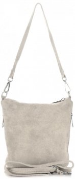 Uniwersalne Torebki Listonoszki Skórzane firmy Genuine Leather Beżowa