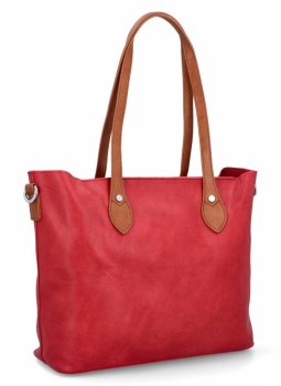 Torebka Damska Shopper Bag XL z Kosmetyczką firmy Herisson H8806 Czerwona