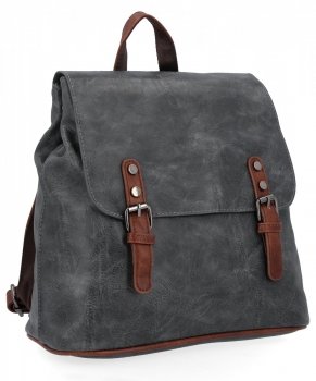 Modny Plecak Damski Vintage firmy Herisson 1552L2047 Szary