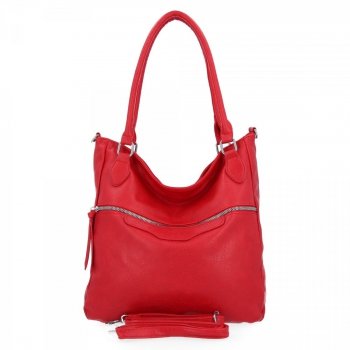Uniwersalna Torebka Damska Shopper Bag XL firmy Herisson 1402M358 Czerwona