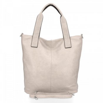 Duża Torebka Damska Shopper Bag XXL firmy Hernan HB0363 Beżowa