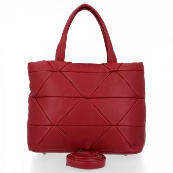 Modna Torebka Damska Herisson Shopper Bag Czerwona