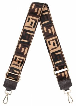 Modny Pasek Do Torebki Geometric PA005 Czekoladowy