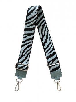 Modny Pasek Do Torebki Zebra P002 Jasno Niebieski/Czarny