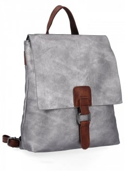 Stylowy Plecaczek Damski Vintage firmy Herisson 1202B419 Ciemno Srebrny