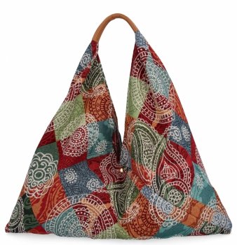 Włoska Torebka Shopper bag w Modne Wzory 835 Multikolor