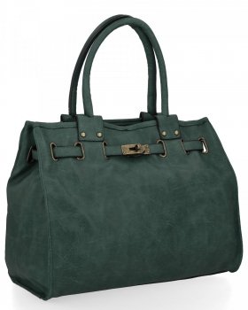 Elegancka Torebka Damska Kuferek firmy Hernan HB0248 Butelkowa Zieleń