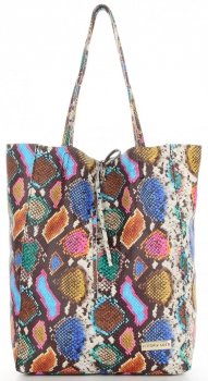 Vittoria Gotti Made in Italy Modny Shopper XL z motywem węża Multikolor