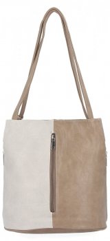 Torebka Damska Vintage z Funkcją Plecaka firmy Hernan HB0212 Beżowa/Ciemno Beżowa