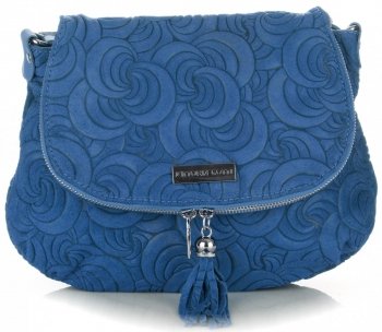 Modna Torebka Listonoszka Skórzana Vittoria Gotti Made in Italy Jeansowa