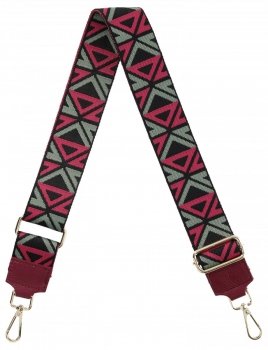 Modny Pasek Do Torebki Geometric PA005 Bordowy