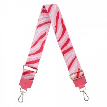 Modny Pasek Do Torebki Zebra P002 Różowy