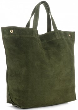 Włoski Skórzany Shopper XL firmy Vera Pelle Zielony