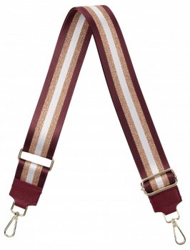 Modny Pasek Do Torebki Stripes P004 Bordowy