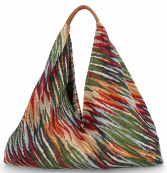 Włoska Torebka Shopper bag w Modne Wzory 835 Multikolor