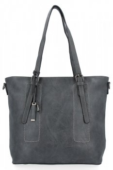Uniwersalna Torebka Damska XL Shopper Bag firmy Hernan HB0213-1 Szara