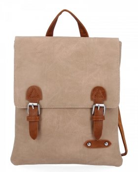 Modny Plecak Damski w Stylu Vintage firmy Herisson 817 Ciemno Beżowy