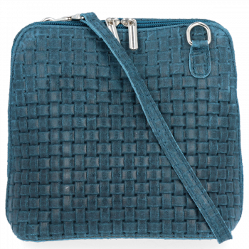 Mała Włoska Torebka Skórzana Listonoszka firmy Genuine Leather Morska