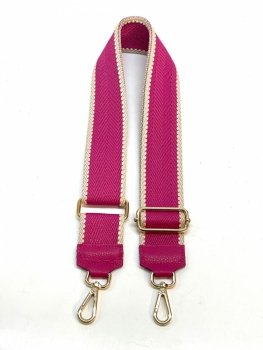 Modny Pasek Do Torebki Jodełka P008 Fuksjowy/Beżowy