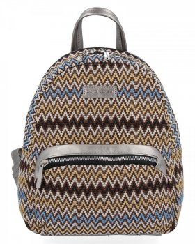 Modny Plecak Damski w Stylu Boho firmy David Jones 6749-3A Żółty/Srebrny