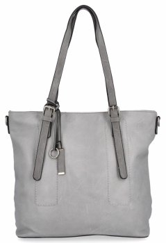 Uniwersalna Torebka Damska XL Shopper Bag firmy Hernan HB0213-1 Jasno Szara/Szara