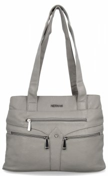 Torebka Damska Na Ramię Shopper Bag firmy Hernan 8006 Jasno Szara