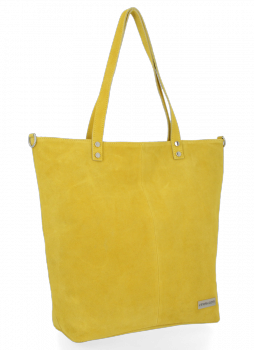 Uniwersalna Torebka Skórzana Shopper Bag firmy Vittoria Gotti Żółta