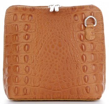 GEANȚĂ DIN PIELE tip poștaș Genuine Leather roșcat 218